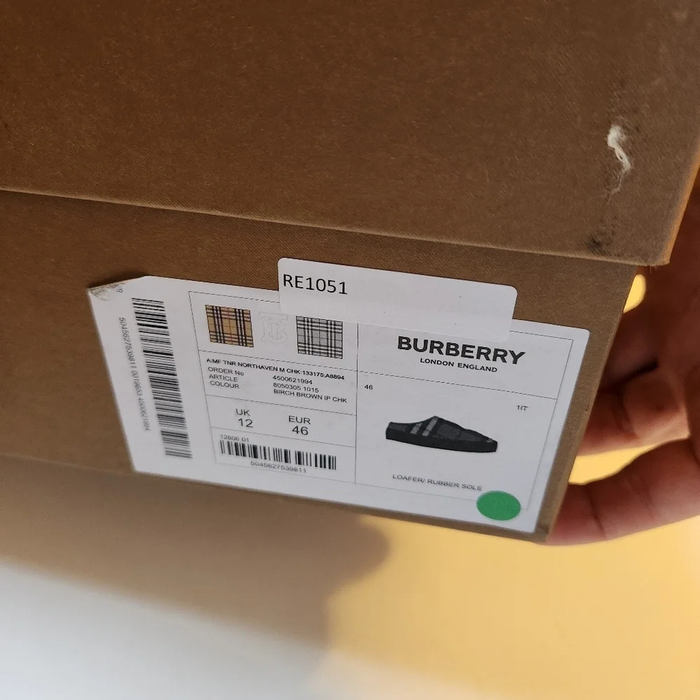 Burberry nylon/leather slipper size 50 BNWB - Picture 3 of 6